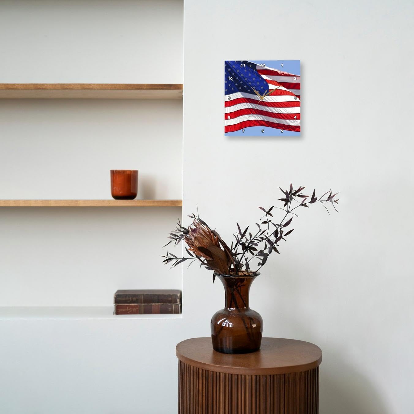 3dRose American Flag - USA - Patriotic - Americana - Wall Clock, 15 by 15-Inch (DPP_53611_3)