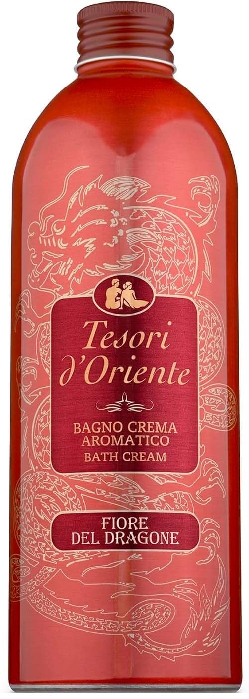 8x Tesori d'Oriente Bagno Crema Fiore del Dragone,Schaumbäder mit Weiße Blumen,Reinigen die Haut und spenden Nährstoffe und Feuchtigkeit,500ml + Beni Culinari Kostenloser Schlüsselanhänger