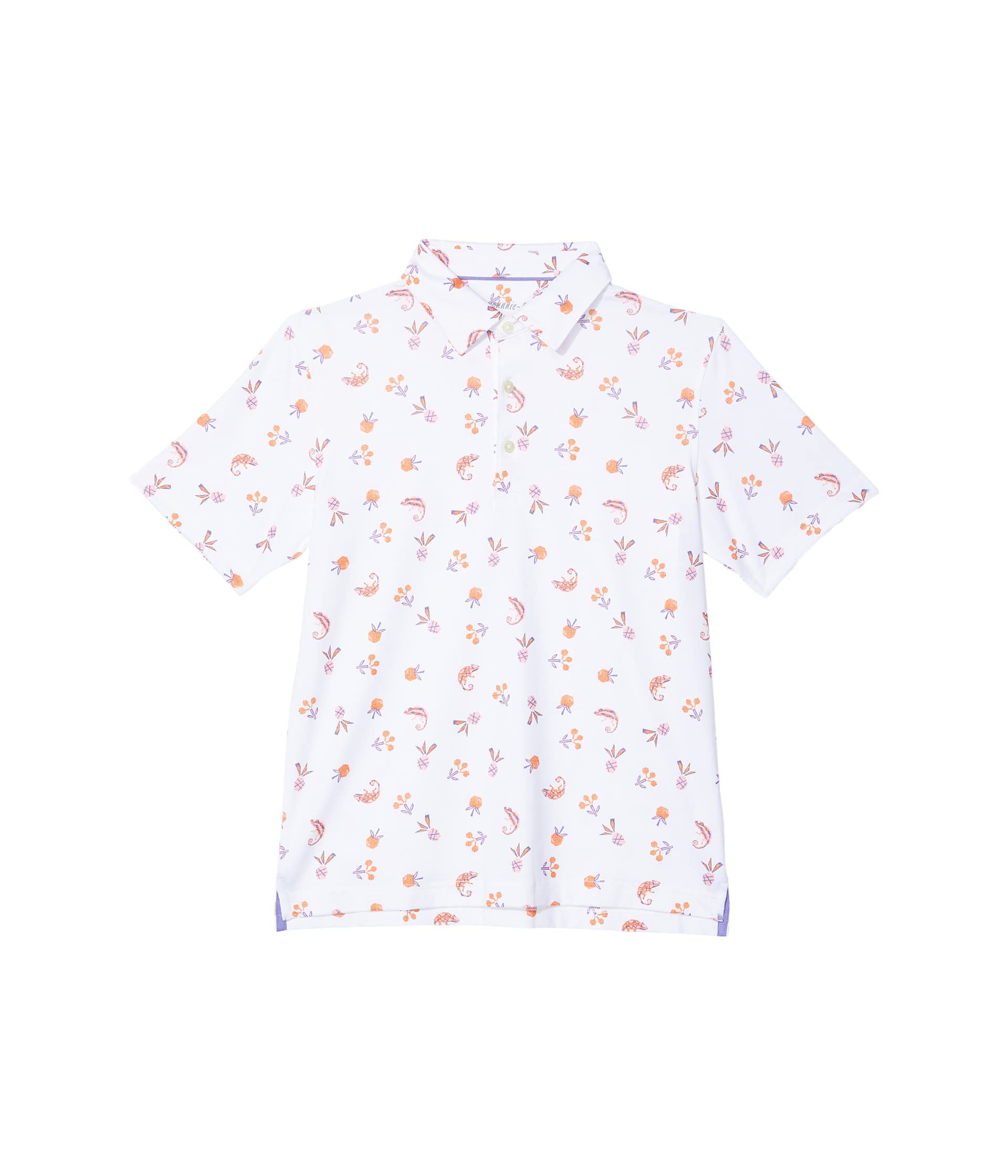 johnnie-O Boy's Flynn Performance Polo (Little Kids/Big Kids) White 14 Big Kid