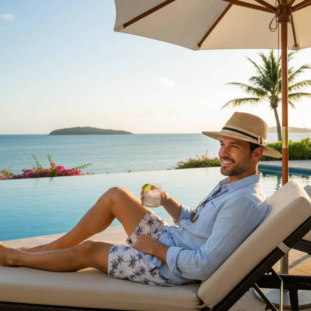 Mens Wide Brim Summer Straw Fedora Beach Sun Hats Panama