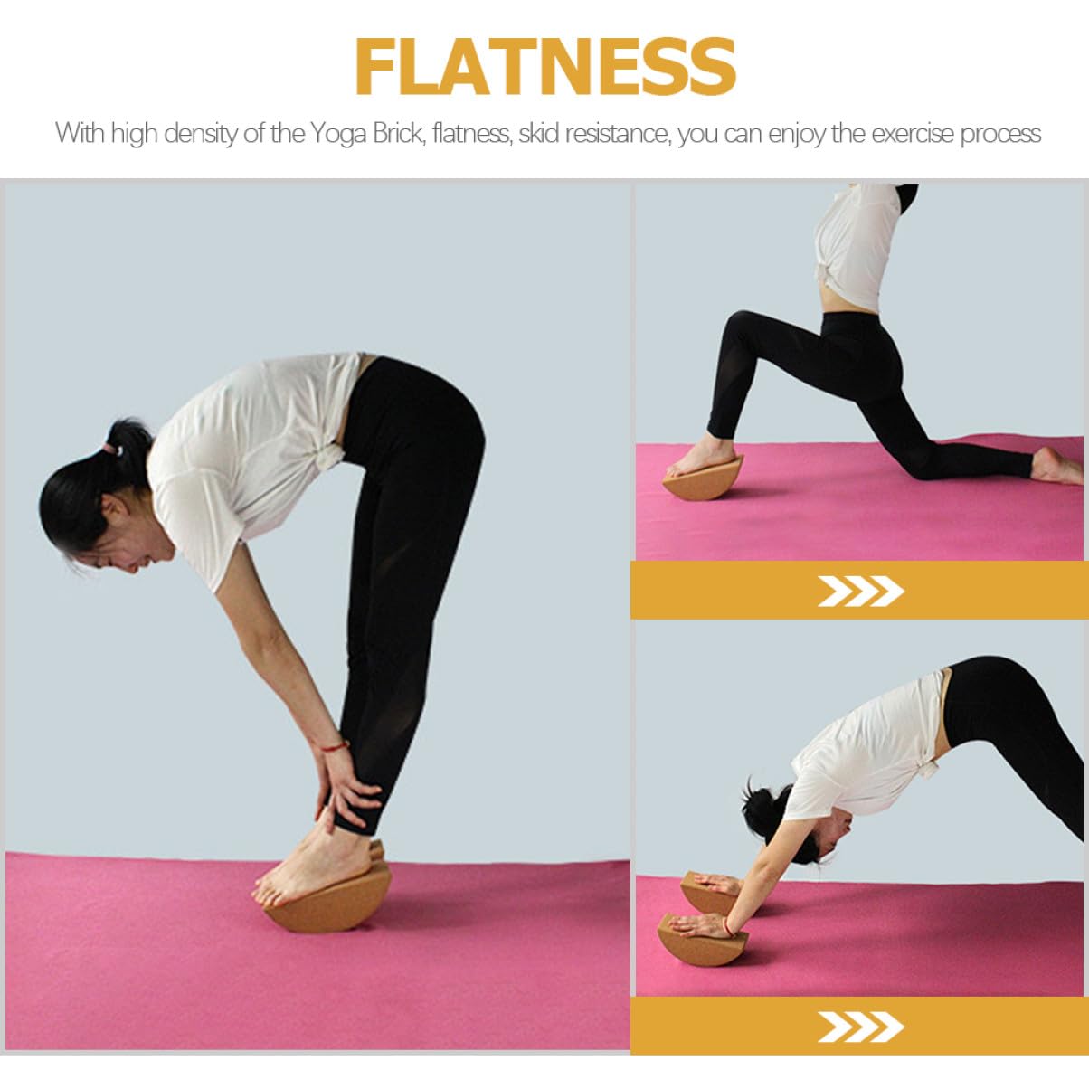 Gatuida Bloque de Yoga de Corcho Antideslizante, Ladrillo Equilibrado de Alta Densidad, Bloque Pequeño para Entrenamiento y Ejercicios de Pilates, Adecuado para Principiantes y Práctica