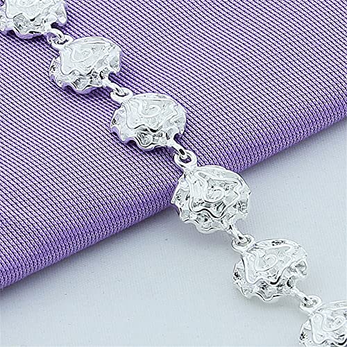 Bracelet de chaîne de fleurs haut de gamme avec roses ciselées - 5