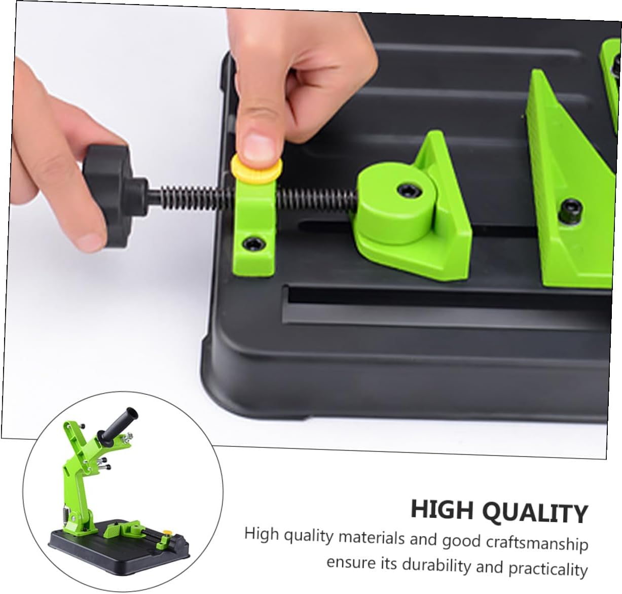 Angle Grinding Machine Fixed Stand Polishing Machine Holder Bracket Green Sturdy Metal Tool Accessory for Workshop Cutting and Polishing Tasks