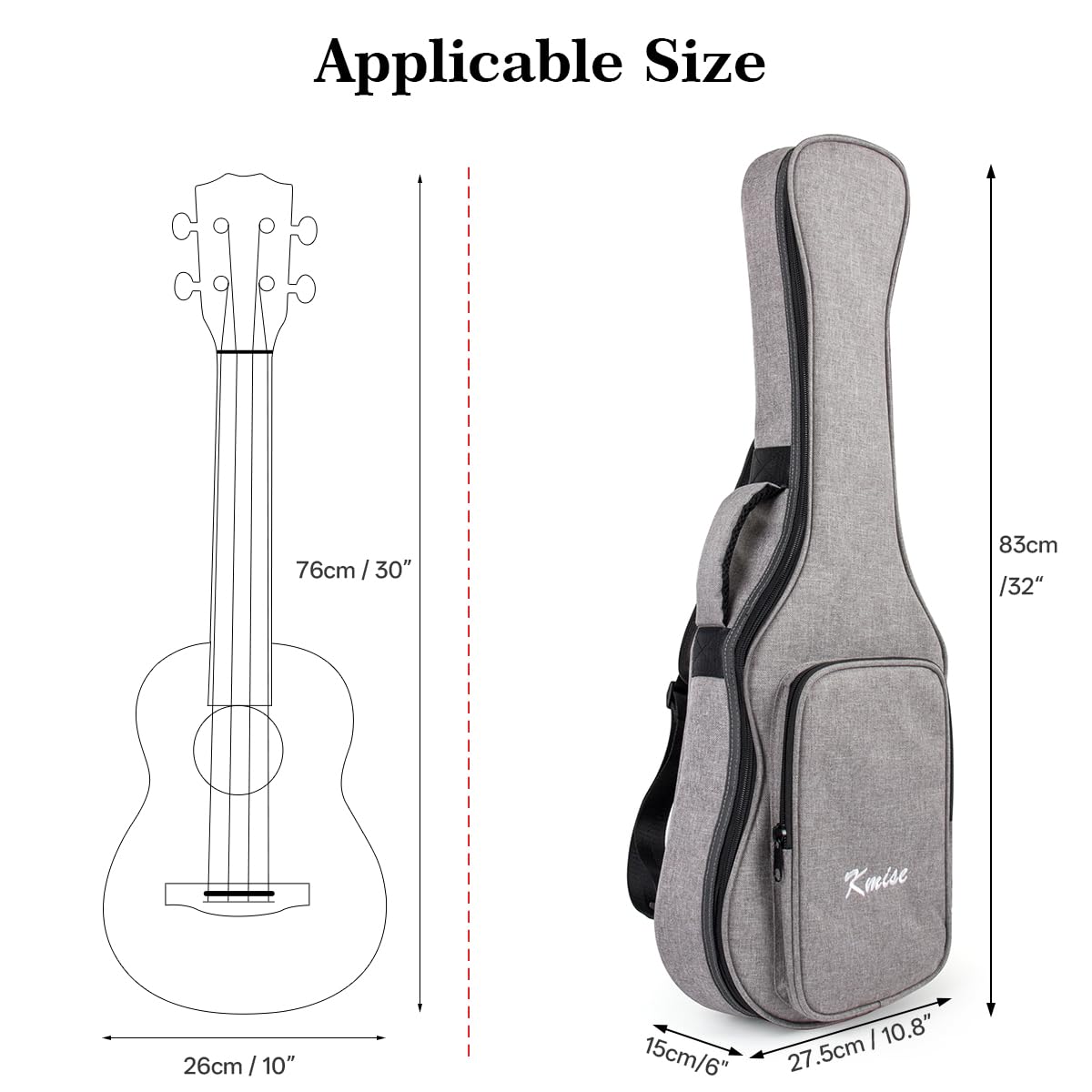 AKLOT Custodia con maniglia per il trasporto di ukulele