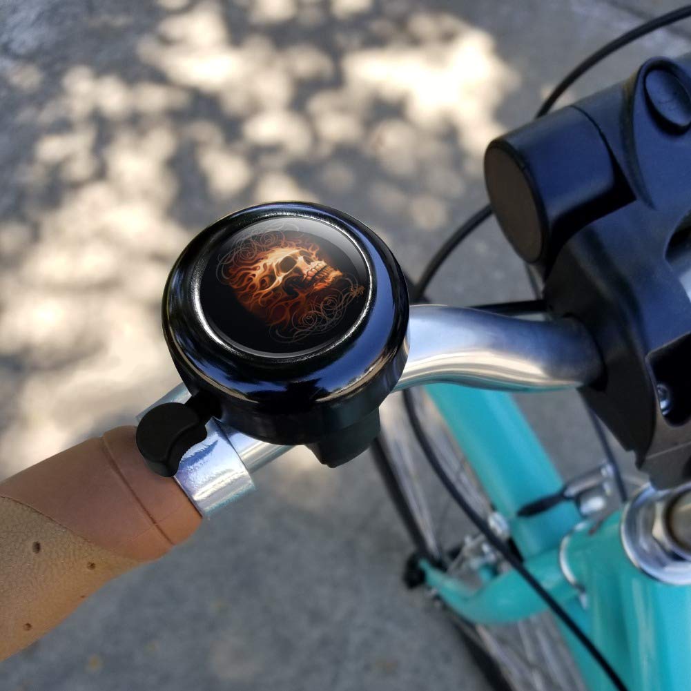 GRAPHICS & MORE Flaming Fire Skull Design Bicycle Handlebar Bike Bell