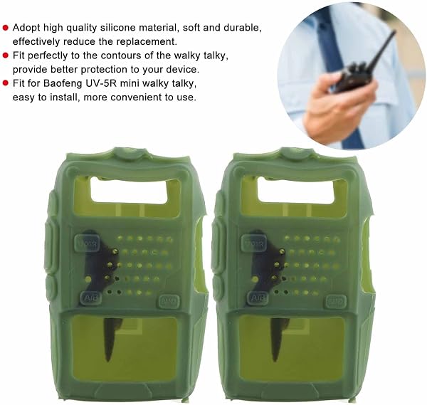 Étui de Protection pour Talkie-walkie avec Compteur Satellite numérique intégré, Une Couverture Radio en Silicone Fonctionnelle pour l'acquisition Professionnelle de (Verte) - 2