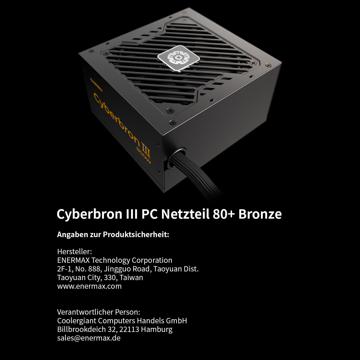 ENERMAX CYBERBRON III 850 Watt|Nicht-modulares ATX 3.1-Netzteil| PCIe 5.1|80 Plus Bronze|geräuscharmer 120mm FDB-Lüfter| DC to DC mit jap. Kondensatoren|EMB850EWT-NAC