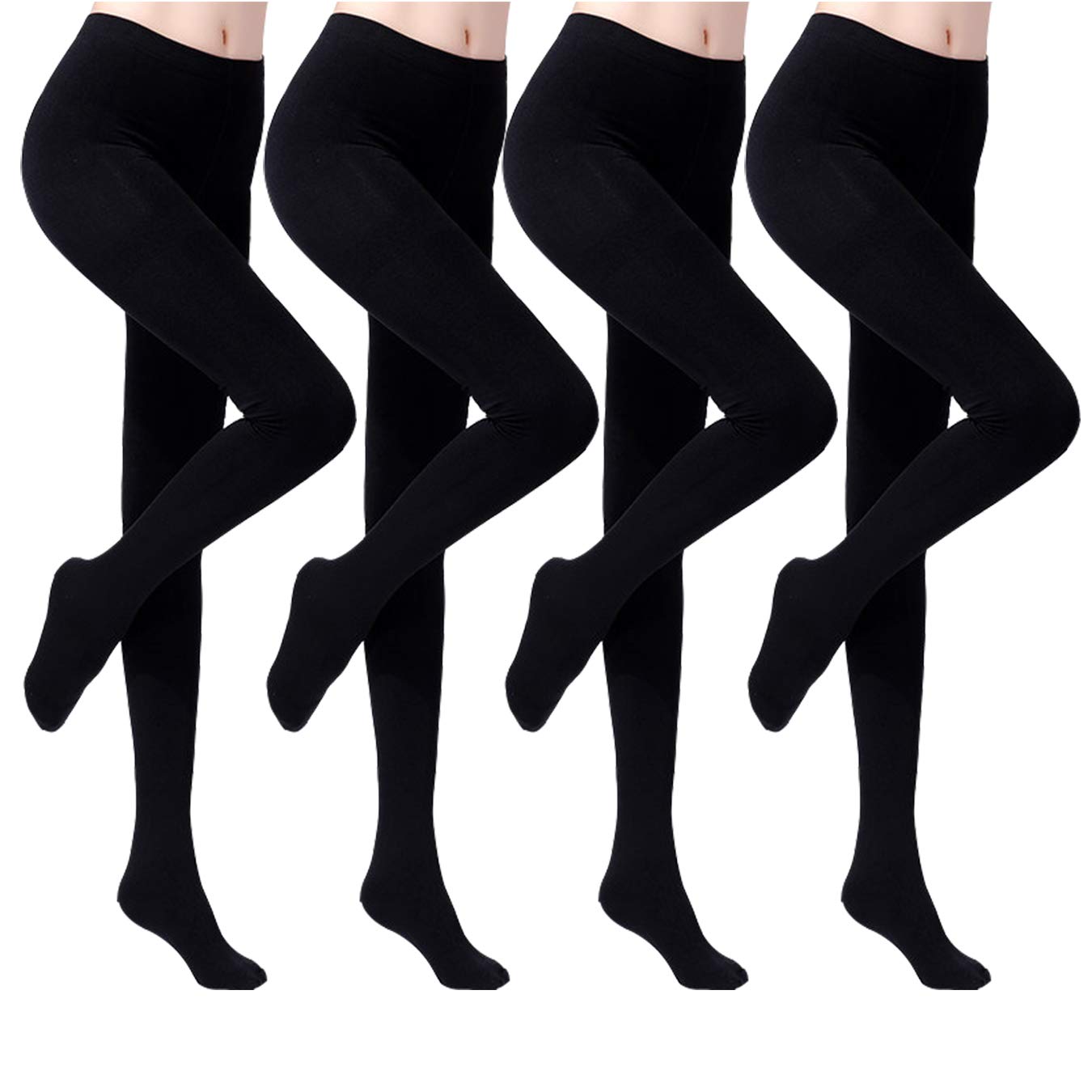 ANDIBEIQI4 Pairs Women Control Top Panty Hose Opaque Tights 120 Denier  Womens Opaque Pantyhose Lady stockings Socks Ladies Leggings