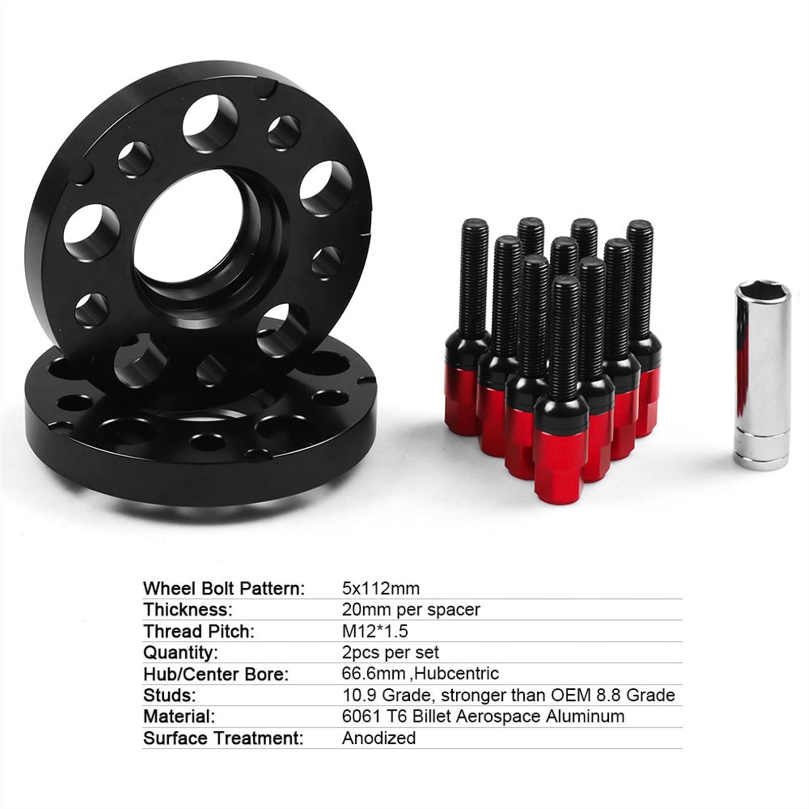 20mm 66.6mm 5x112mm piasta z otworem centrycznym dystansowe koła