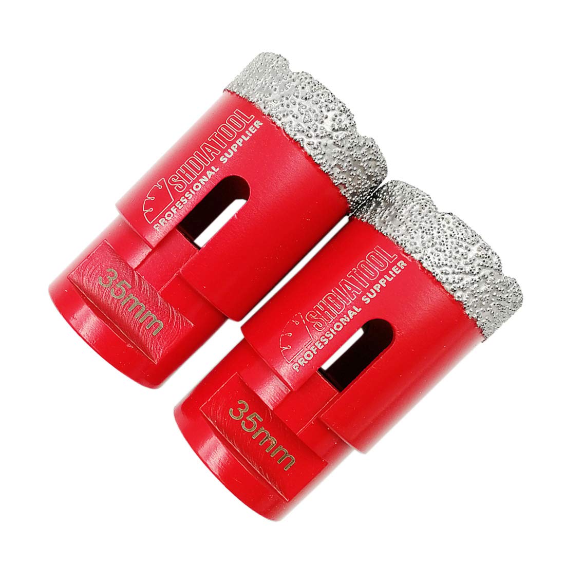 SHDIATOOL Punta per Trapano Diamantata 2 Pezzi 35mm Vacuum Brasato Foretto Diamantato per Porcellana Piastrella Granito Marmo Taglio a Secco
