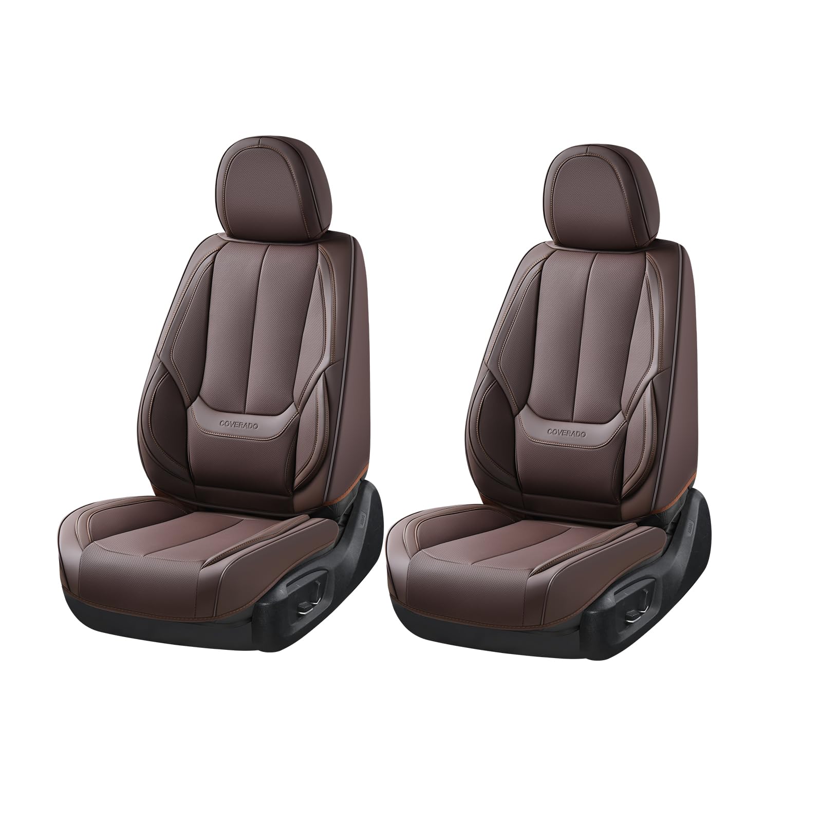Coverado Seat Covers, Car Seat Covers Front Seats, Car Seat Cover, Car Seat Protector Waterproof, Car Seat Cushion Nappa Leather, Brown Seat Covers Carseat Cover Universal Fit for Most Cars