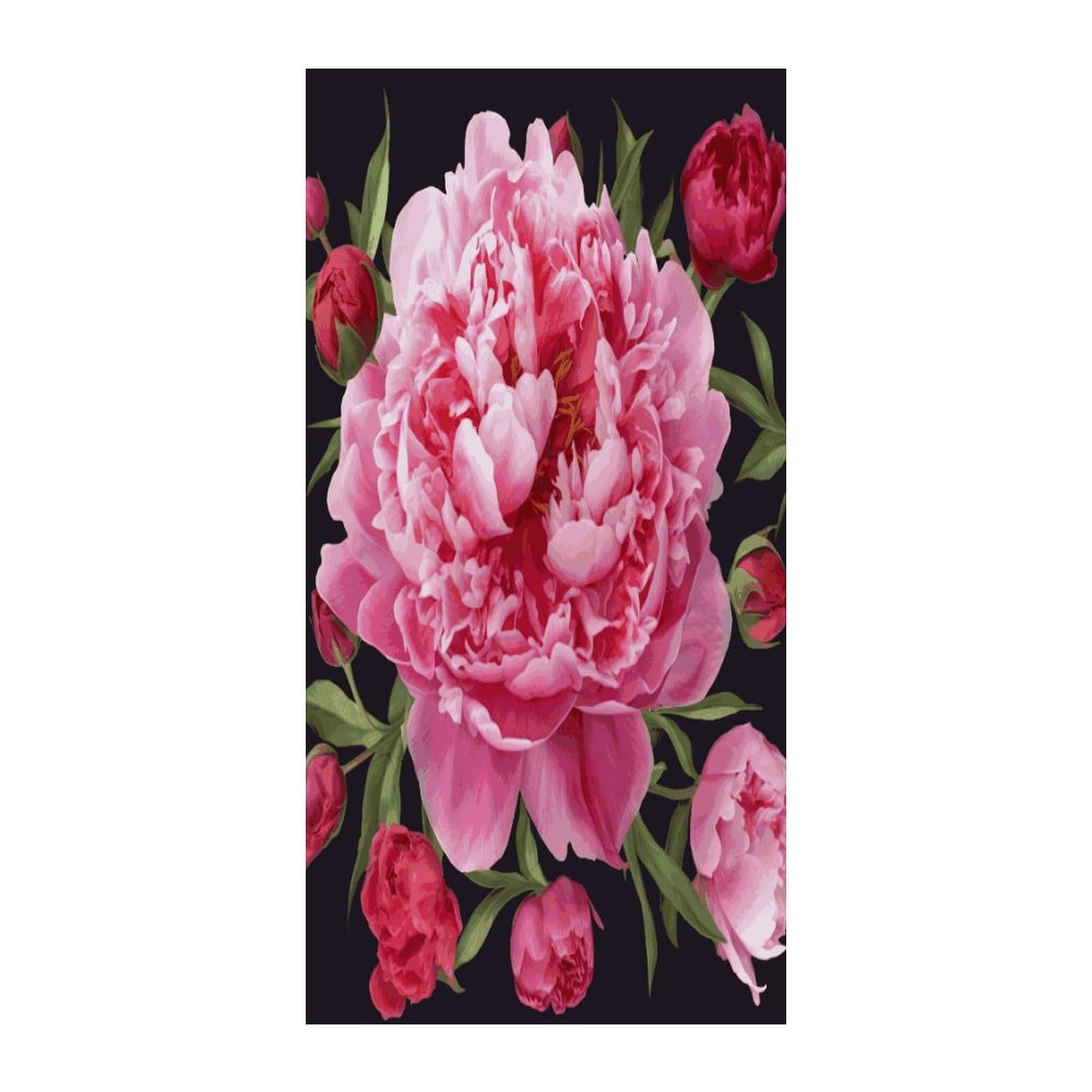 Fekiloot Style Garden Peony Door Curtain Room Divider Curtains