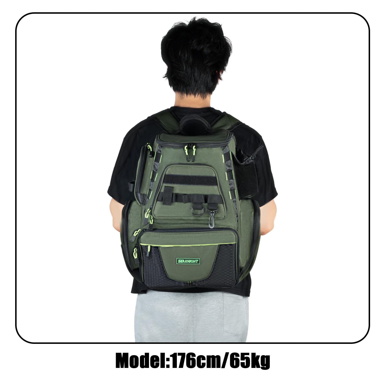 Seaknight Bolsa de Pesca SK004 Mochila Multifuncional Impermeable con Caja de señuelos Mochila de Almacenamiento para Acampar al Aire Libre Senderismo
