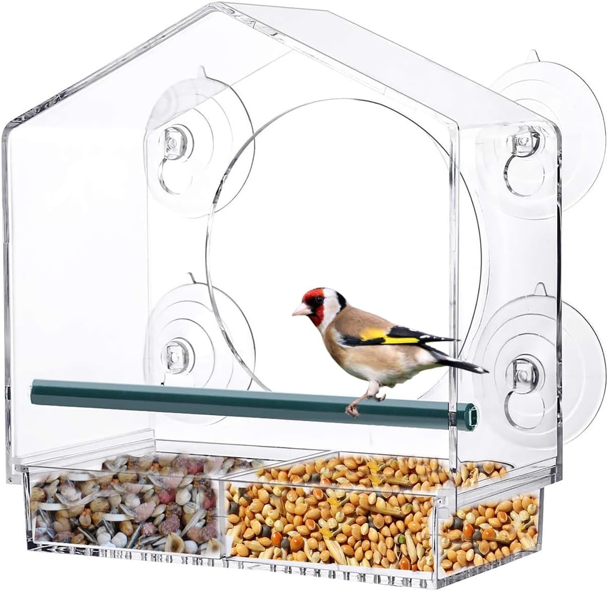 Comedero Pajaros Exterior, Comedero para Ventanas para Pájaros, Comedero de Pájaros al Aire Libre con Ventosa, Alimentador Pajaros Exterior, para Pájaros Silvestres, Loro Gorrión