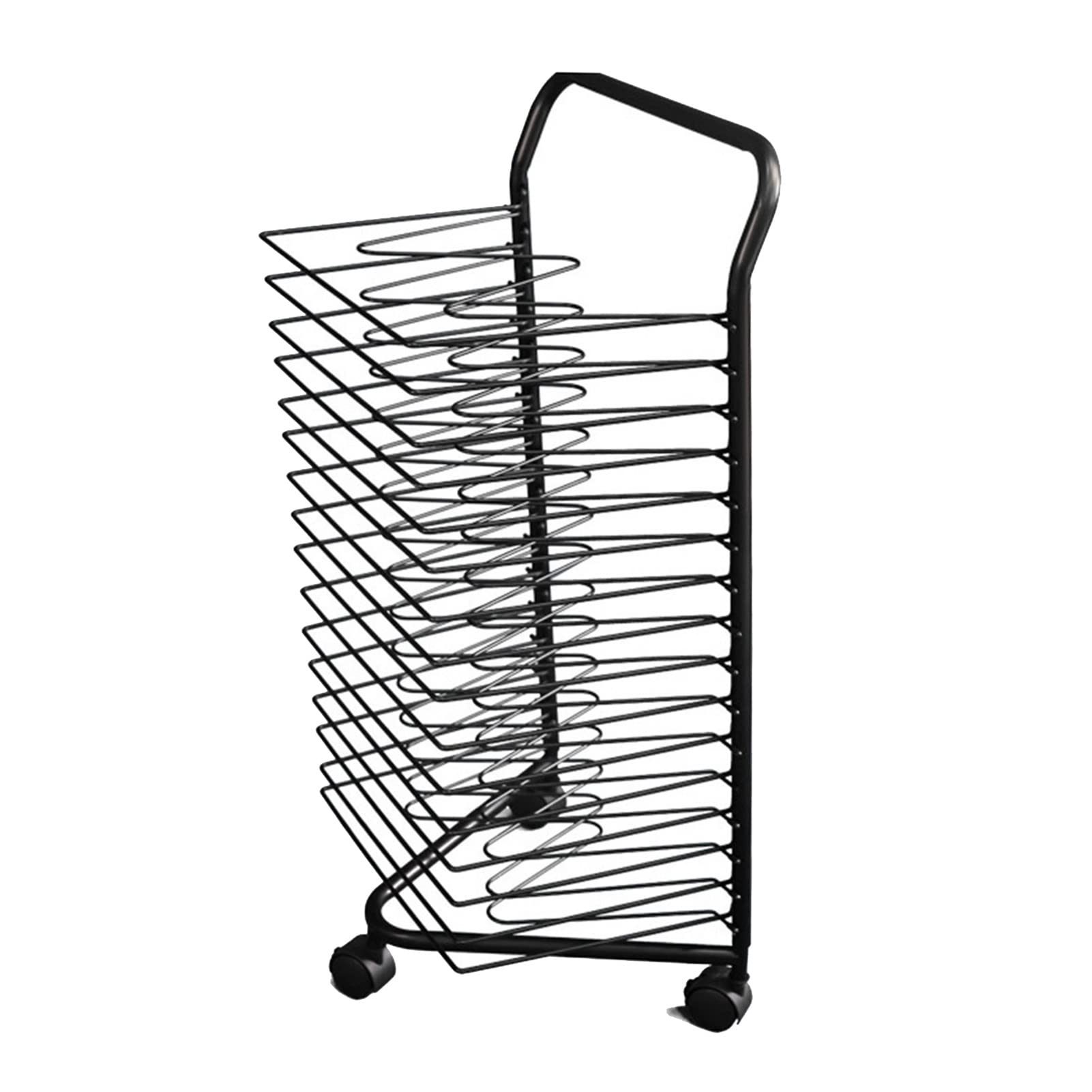 Aioneer Artwork Drying Rack, 16-Layer Easel Floor-Standing Watercolor Storage Rack Oil Painting Board Melaleuca Rack with Pulleys, Suitable for Studio