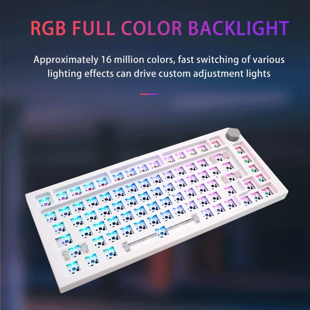 Kit de clavier mécanique à joint 75 % PCB Hot Swappable Switch Effets d'éclairage RVB Commutateur LED filaire/Bluetooth Double mode, D
