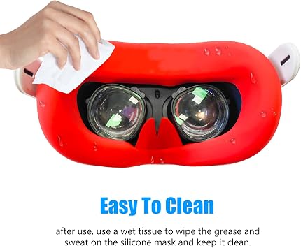 OOCULUS Quest için VR Kontrol Sapları Kapak Seti Aksesuarları 2,2 Adet VR Silikon Yüz Pedi, VR Tutma Kapakları, VR Başparmak Çubuğu Kapakları (Kırmızı/4 Adet Set)