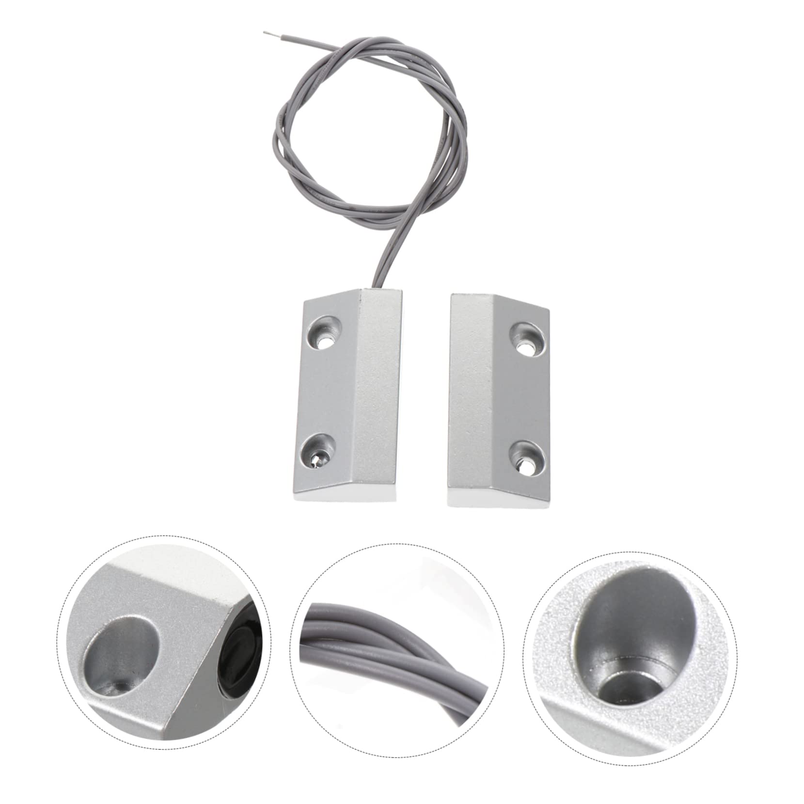 3juegos Sensor De Alarma De Puerta Imán De Zinc De Seguridad Para Puertas De Enrollar y Ventanas Sistema De Alarma Para Fábricas y Tiendas Nc y Función De Conducente