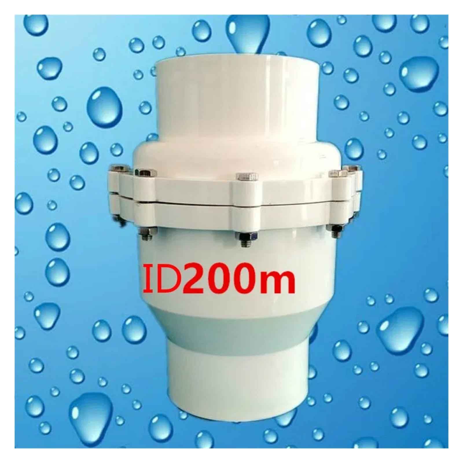 Vertical PVC Check Valve One Way Valve Flap Check Valve PVC Non Check Valve Pipe Fittings id50mm-200mm White (Id75mm)