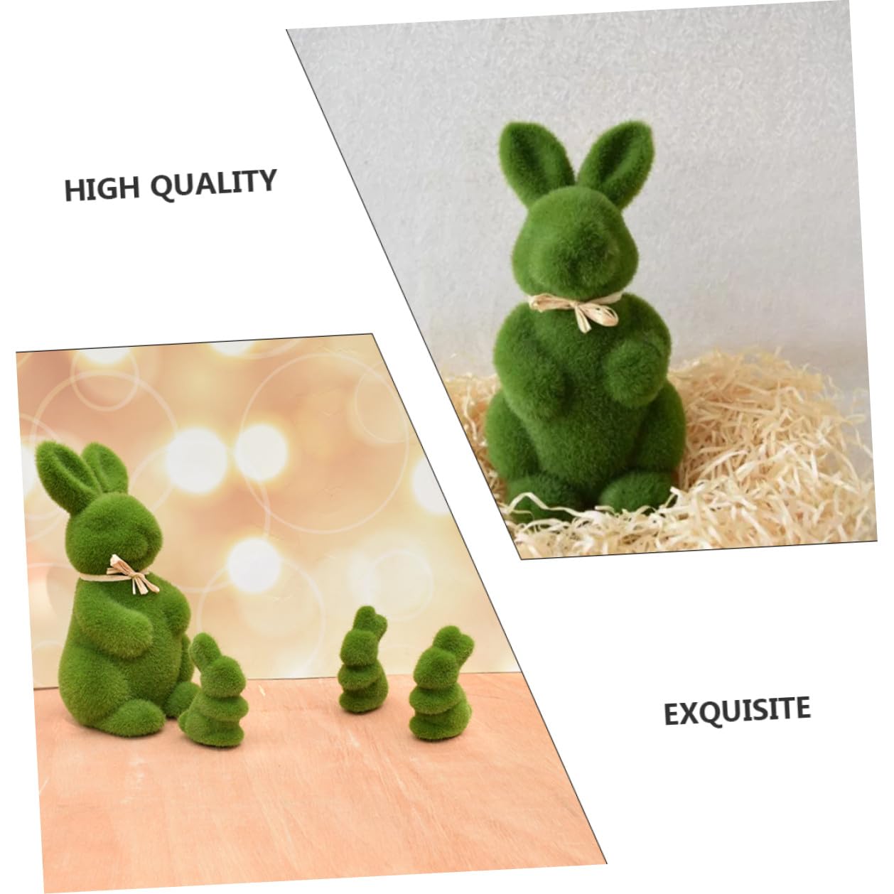TOYANDONA 8 Stück Grüne Mooshasen Figuren aus Schaumstoff Niedliche Osterdekoration für Tisch und Regal Charmante Hasenform für Osterdeko Innen und Partyschmuck