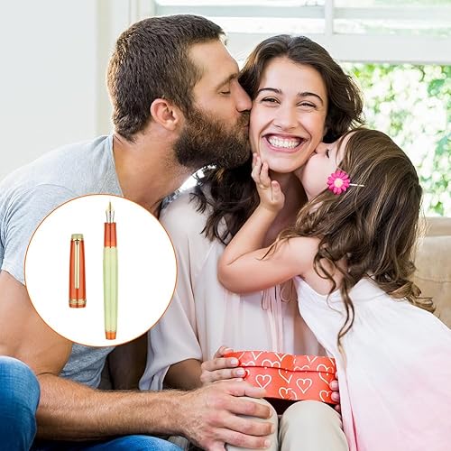 Miniatura 8 de AUAUY Pluma estilográfica, pluma estilográfica mixta transparente, pluma de escritura de tinta recargable de 0.015 in, punta extrafina, bolígrafo de