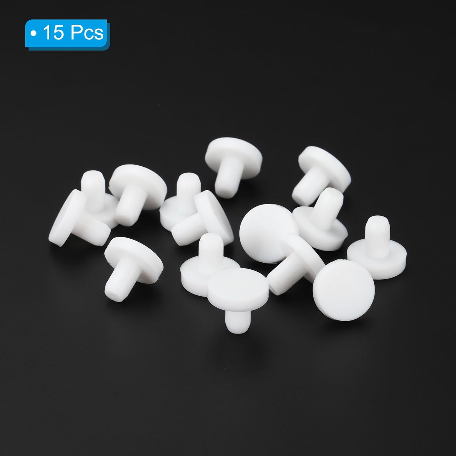 MECCANIXITY Silicone Rubber Solid Plug Soft Flexible Stopper for 4.5-5mm Hole White 15 Pieces