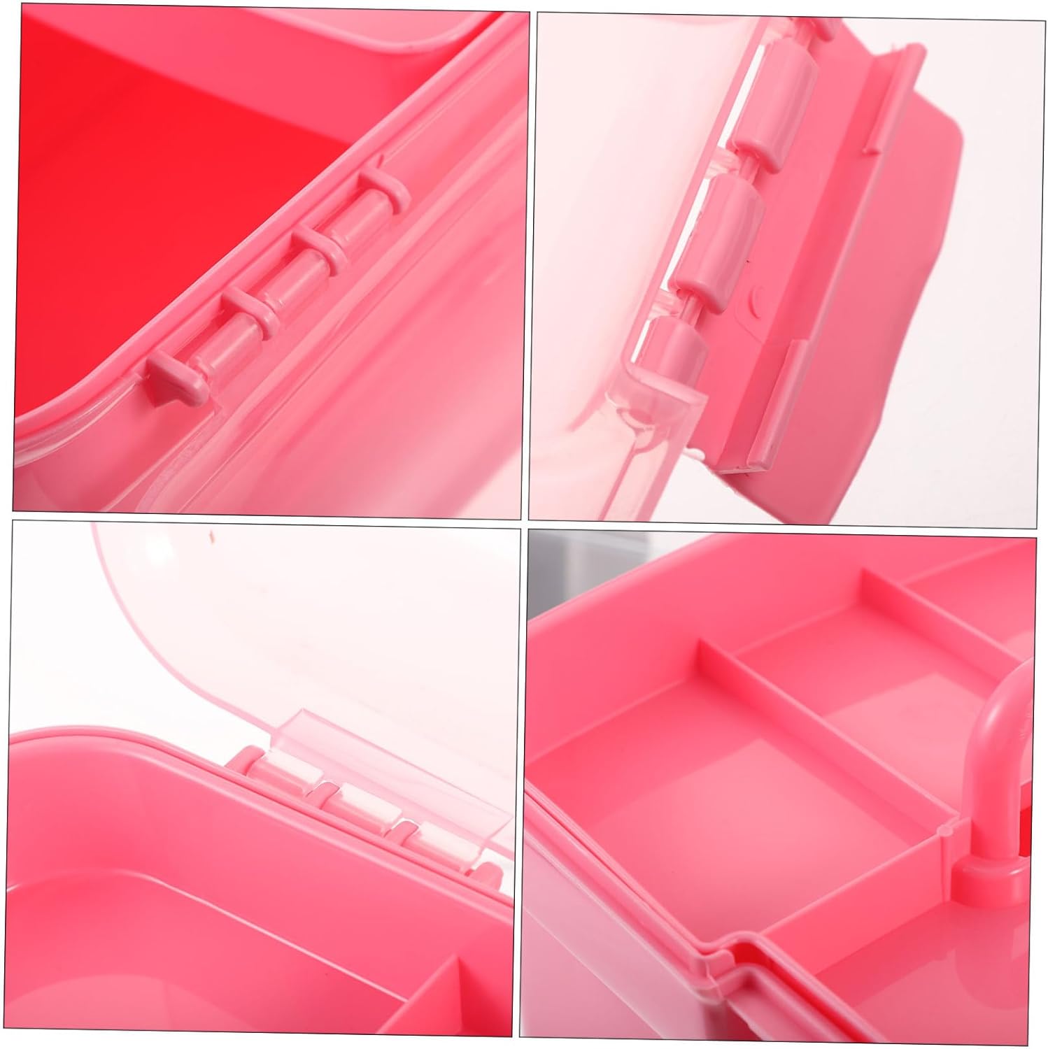 Portable Dual-layer Makeup Case with Removable Tray Multi-functional Organizer for Cosmetics Toiletries and Accessories Durable and Lightweight Storage Pink