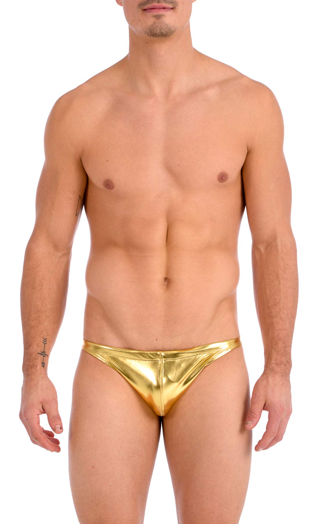 Gary Majdell Sport Sport Men's Gold Ultra Greek Bikini Swimsuit with Contour Pouch Small