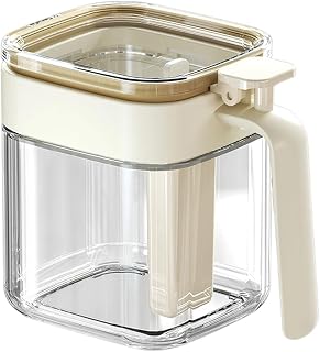 Hygroscopic Silicone Sealed Glass Salt Jar With Detachable Spoon Compartment Kitchen Pantries Storage Glass Container