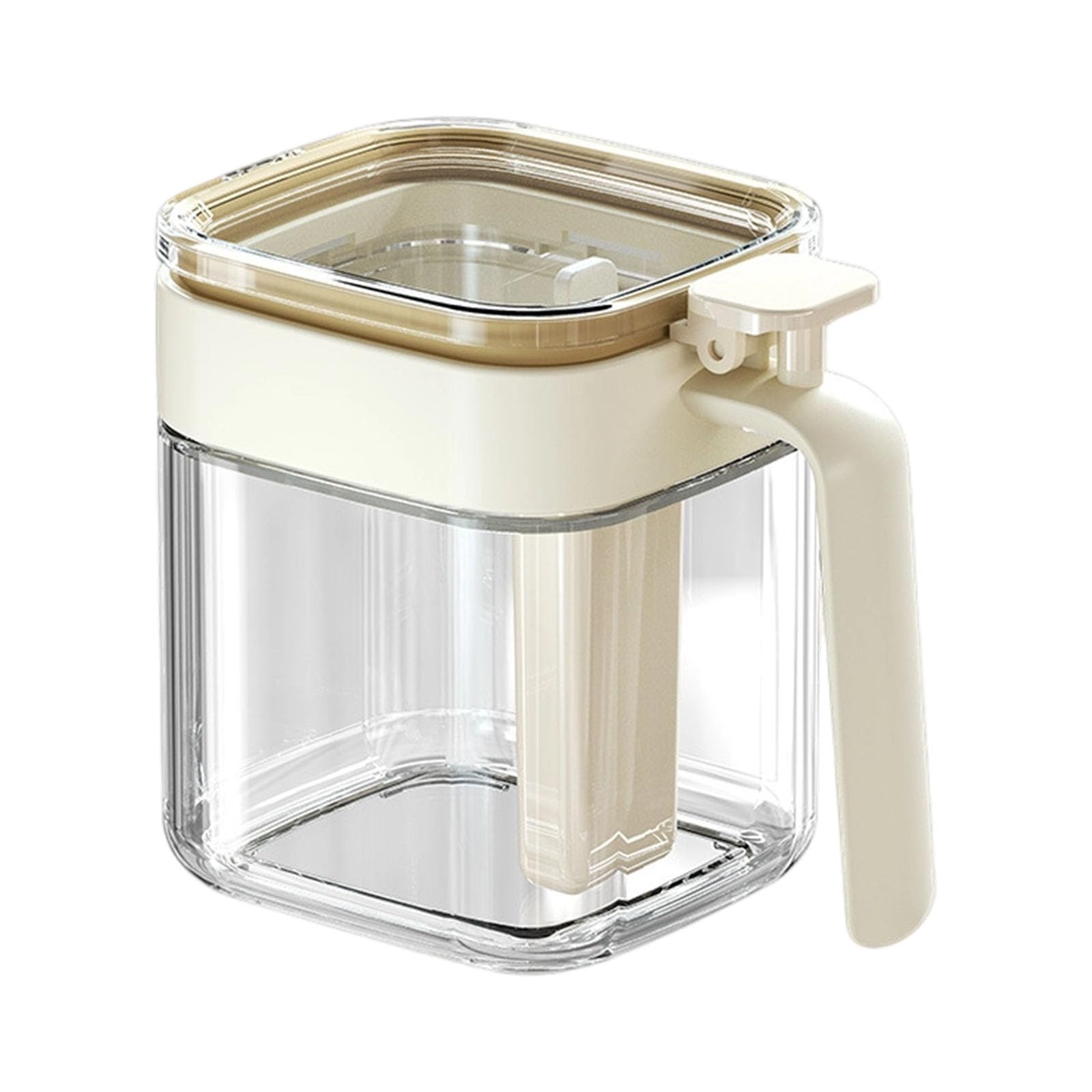 Silicone Glass Salt Jar with Spoon Compartment Kitchen Storage Container for Sugar Seasoning Glass Salt Container Waterproof