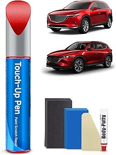 46V Soul Red Crystal Metallic Tricoat Touch Up Paint Kit Compatible with Mazda Exact Match Car Scratch Repair Touch Up Paint Kit