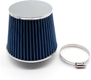 MEXWLOP Filtro de Aire Universal for Coche, 3" 76 mm, Kit de inducción for Filtro de admisión de Aire de Coche, Malla cónica Deportiva de Alta Potencia, Color Azul Filtro de Aire automotriz
