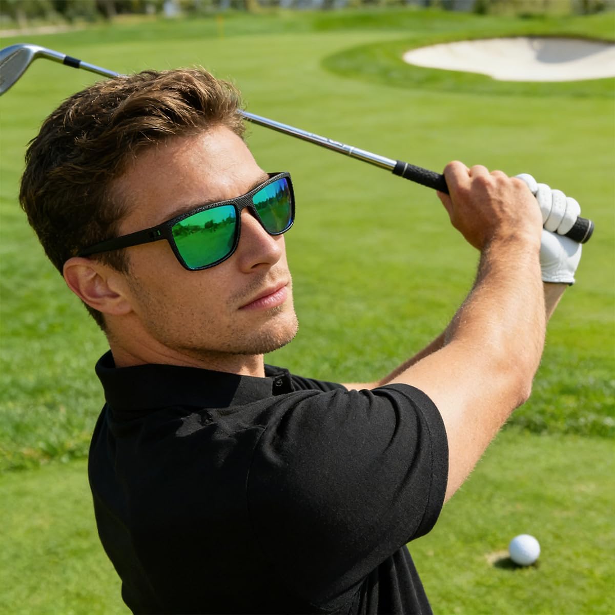 2026 New AMENI Golf Glasses, UV Polarized Sunglasses for Men/Women, with Case and Glasses Cloth(Vibrant Green) - Image 2