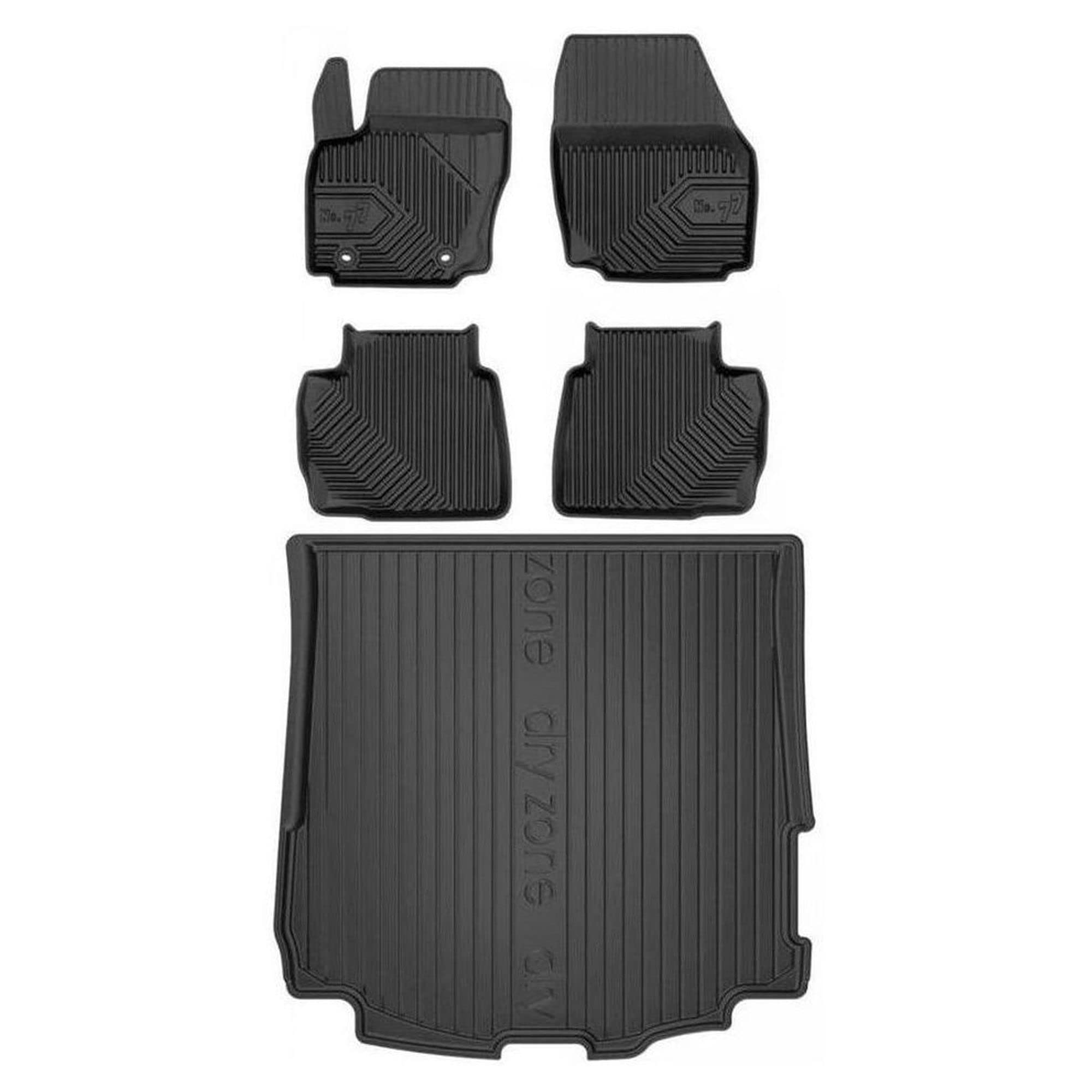 MOTOS Set Tappetini Gomma Per Bagagliaio E Pavimento Per Ford Mondeo V 2014-2021, Antiscivolo, Bordi Alti 4,5 Cm, Materiale TPE, Facili Da Pulire