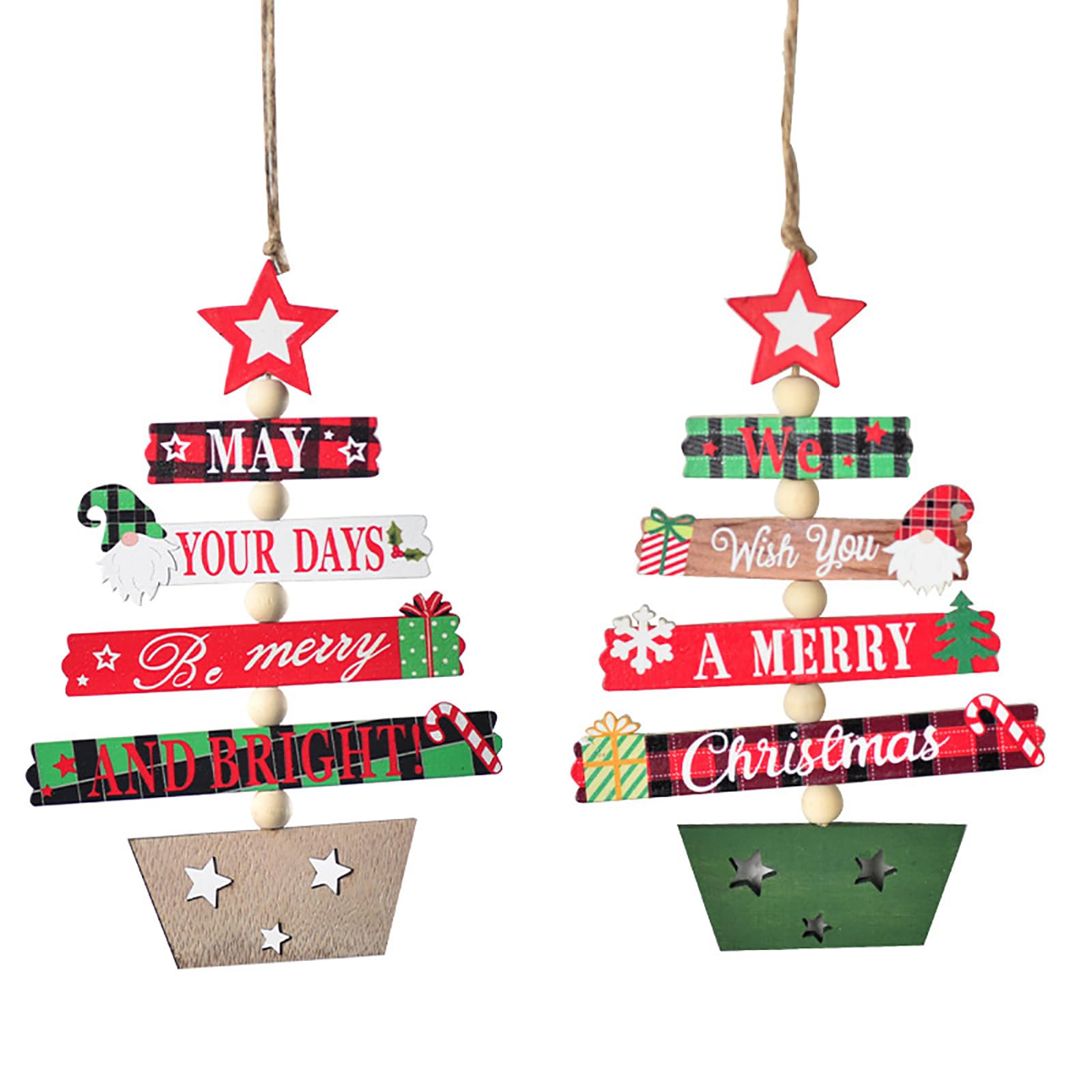 Tsophreniq Christmas Tree Wooden Decoration, ForXmas Hanging Ornaments Wooden Pendant Baubles Decoration Pendant Home Decor