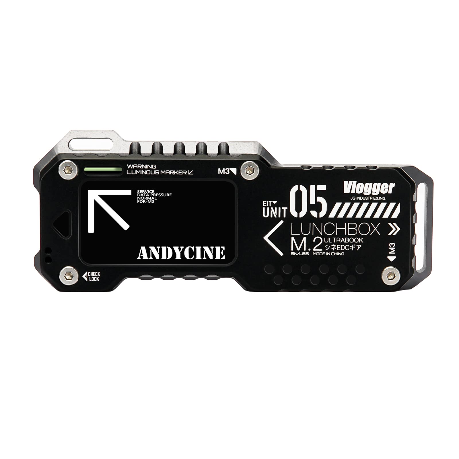 ANDYCINE Lunchbox V M.2 SSD NVME&SATA Enclosure M.2 Case up to USB 3.1 Gen 2 10Gbps RTL9210B Chips Compatible for Selected Camera,PC, Mobile Phone and Laptop (Black Color)