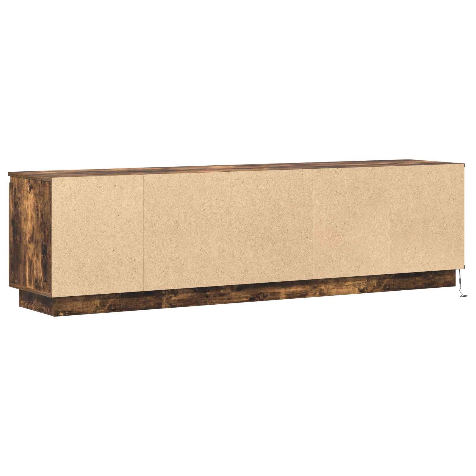 Madera Roble Claro Moderno con Luz LED 180 x 38 x 49 cm Marrón