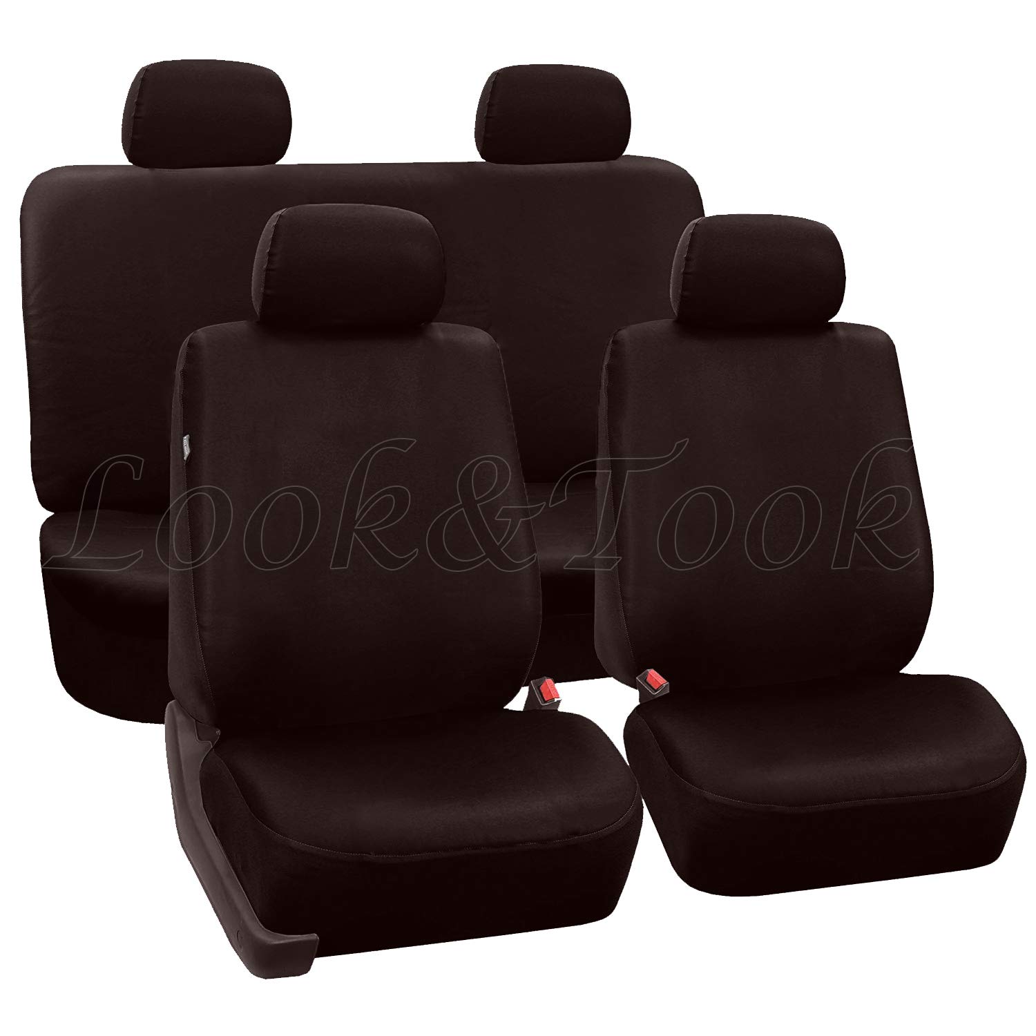 Look&Took Front and Back Cotton Towel Seat Cover for Renault Duster RXS Option 110PS AWD (Coffee)