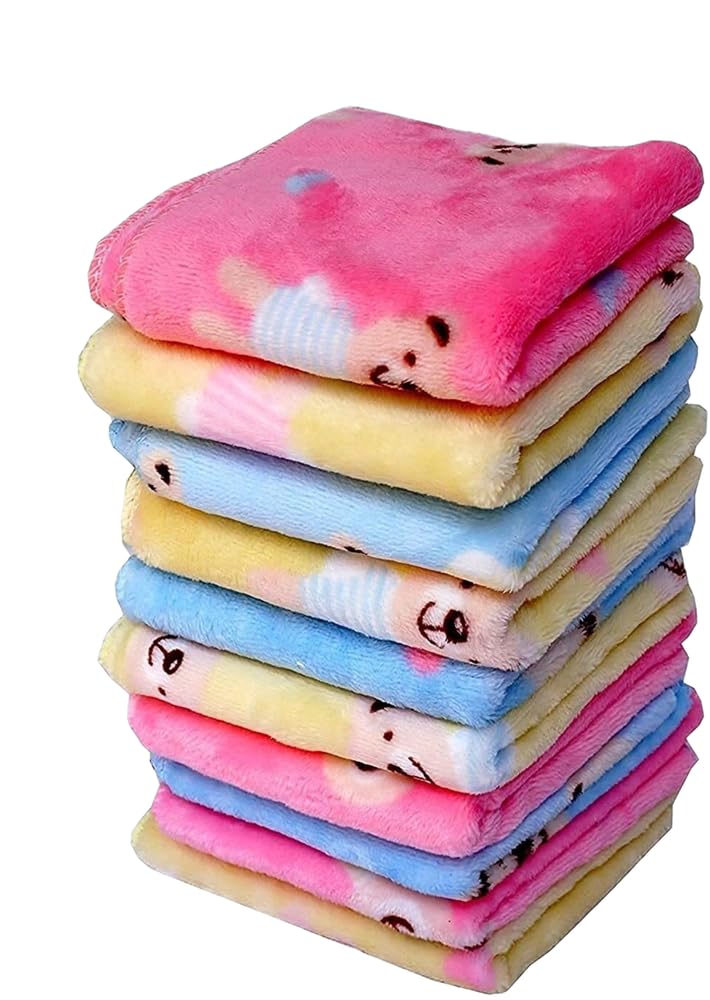 Handkerchief Multicolor Cotton Bear Print 9x9 Inch for Women and Children (Pack of 12)-image-21