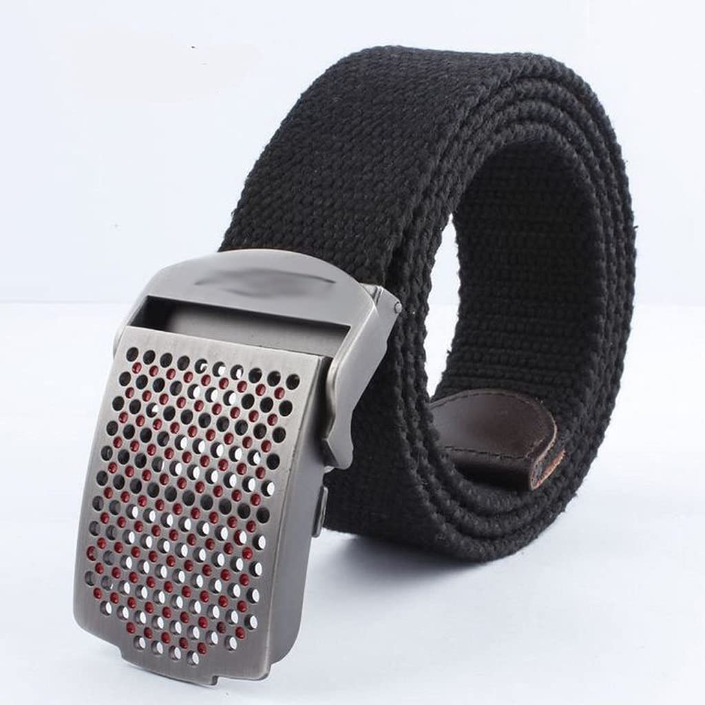 Men Women Canvas Belt Hollow Metal Buckle Jeans Belts for Men Vintage Tactical Belt Military Nylon Strap Male
