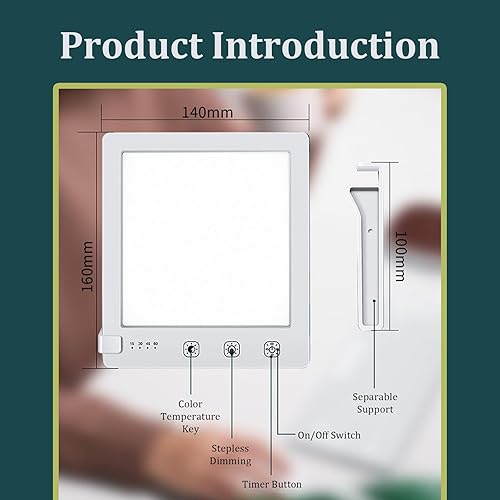 Miniatura 7 de Lumo Therapy Lamp, UV-Free LED, Adjustable Brightness, Wake Up Light & Daylight for Home Office Desk and Bedside