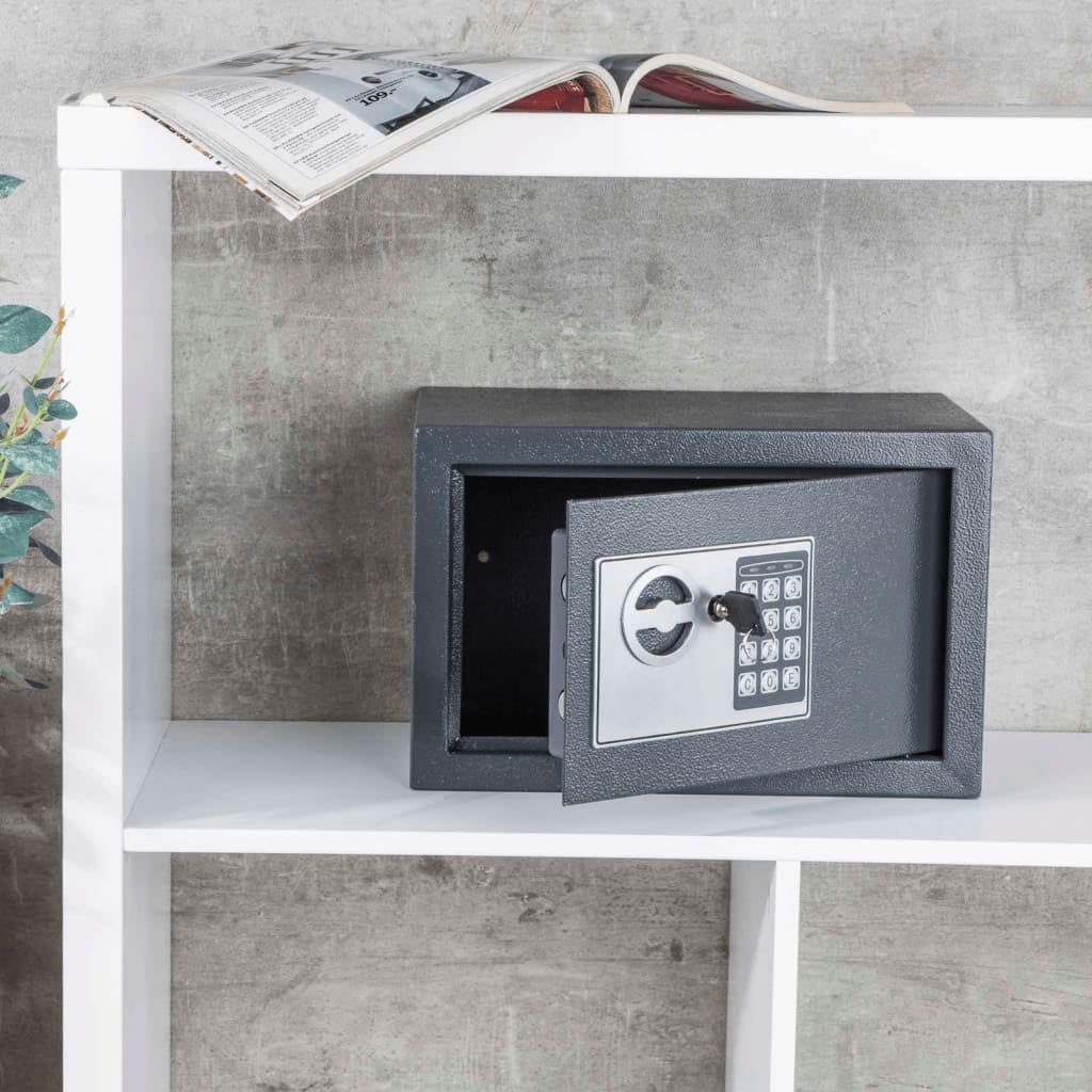 Haushalt International Safe mit Elektronik Zahlenschloß und Schlüssel Tresor schwarz 31 x 20 x 20 cm