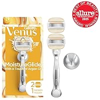 Vista 2 de Venus Moistureglide Women's Razor, Reusable Handle, 2 Razor Blade Refills and Shower Holder