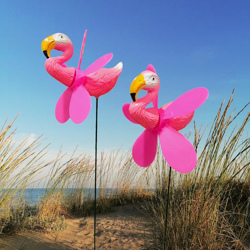 ARUNA DECOR PVC & Metal Colourful Birds Set of 2 Garden Decoration Outdoor Sticks Lawn Decor Garden Decor Outdoor Decor Stick [12x10x12 cm] (Pink Flamingo Windmill) (B0DHSHQ17Y) Amazon Price History, Amazon Price Tracker