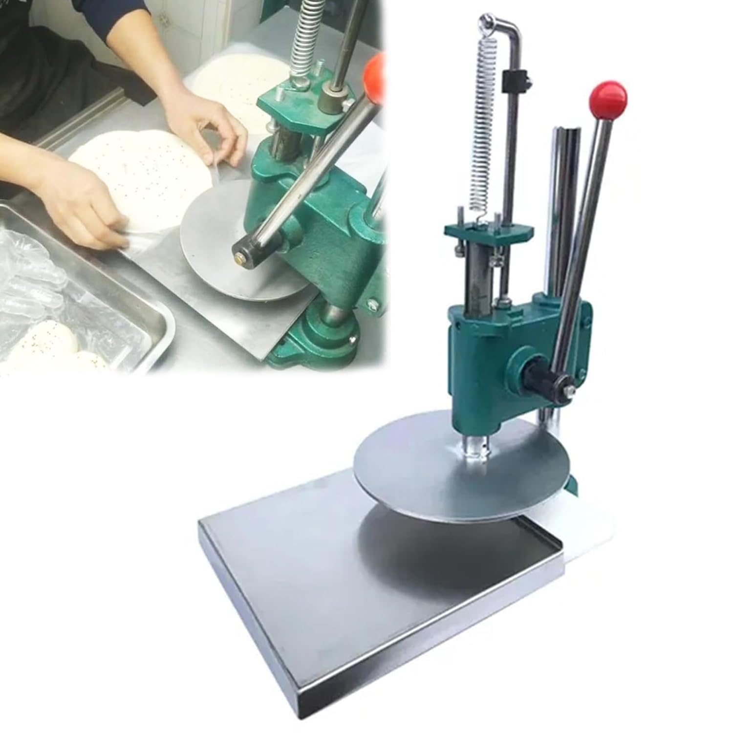Prensa De Repostería Manual Ajustable De 16-24 Cm para Aplanar La Masa De Tartas, Pizzas Y Panes Repostería Doméstica Y Comercial.