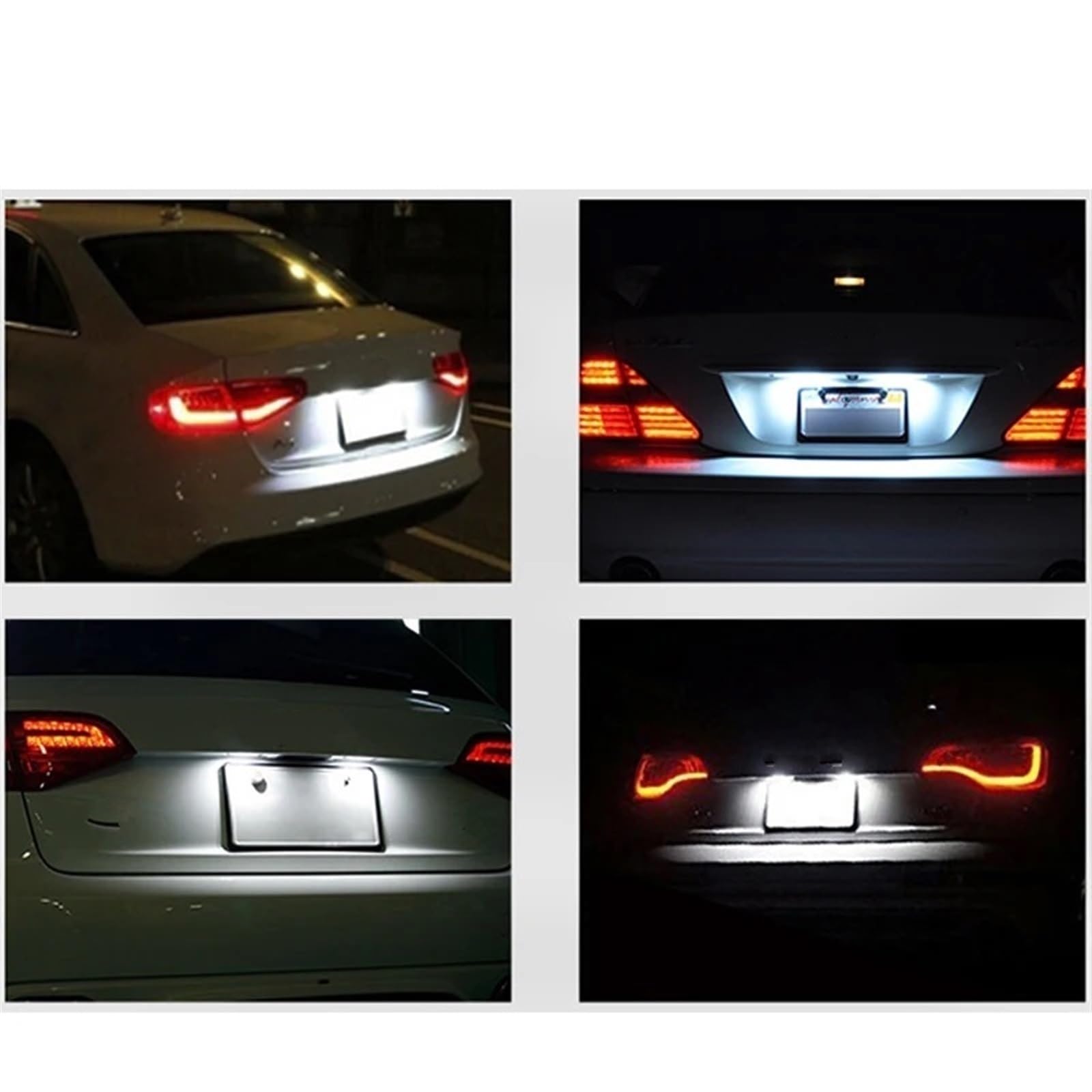 Luces LED matricula Luces LED para matrícula de Coche para A3/S3 A3 Cabriolet A4/S4 B6 A4/S4 B7 A6/C6 S6 A8/S8 Q7 RS4 RS6 Plus Lámpara Luz Matrícula