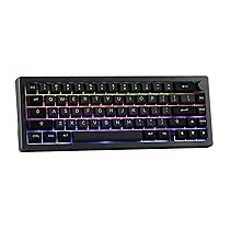 EPOMAKER EK68 65% Guarnizione NKRO Hot Swappable Triple Mode Tastiera da Gioco Meccanica con Manopola, LED Rivolto a sud, Retroilluminazione RGB per Win, Mac (Nero Argento, Flamingo Switch)