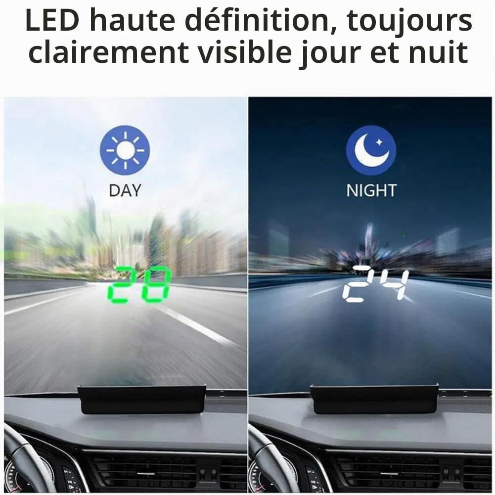 V9 Affichage Tête Haute de Voiture HUD Affichage du Compteur de Vitesse Projecteur de Pare-Brise/MPH Remplacement Électronique Général Automobile B
