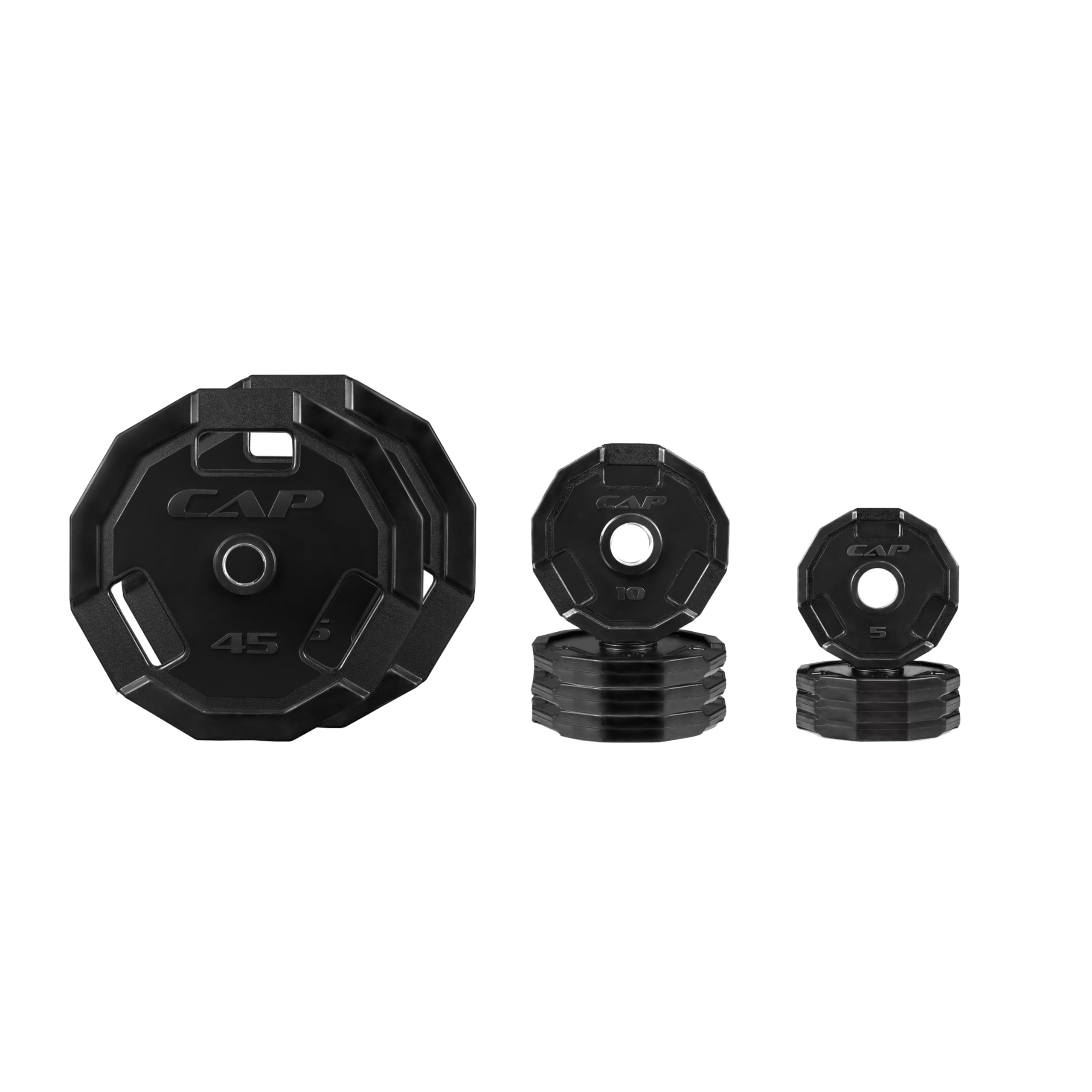 CAP 150lb Pro Olympic 2-Inch Rubber Coated Weight Plate Set