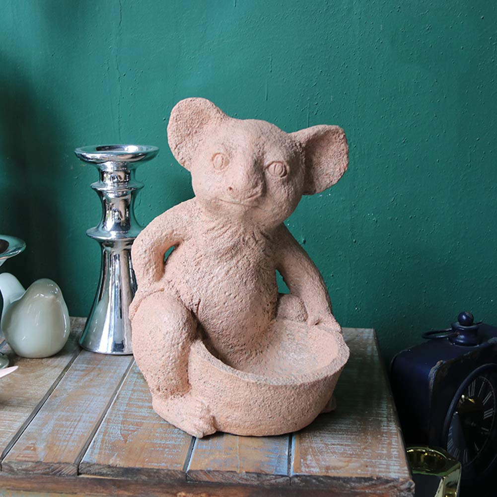 Statua di Koala da Giardino, Scultura da Cortile Koala Giardino Arte Mangiatoia per Uccelli Retro Country Resin Crafts Gift